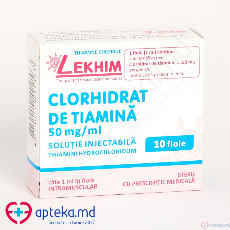 Clorhidrat de tiamina sol. inj. 50 mg/ml 1 ml N5x2