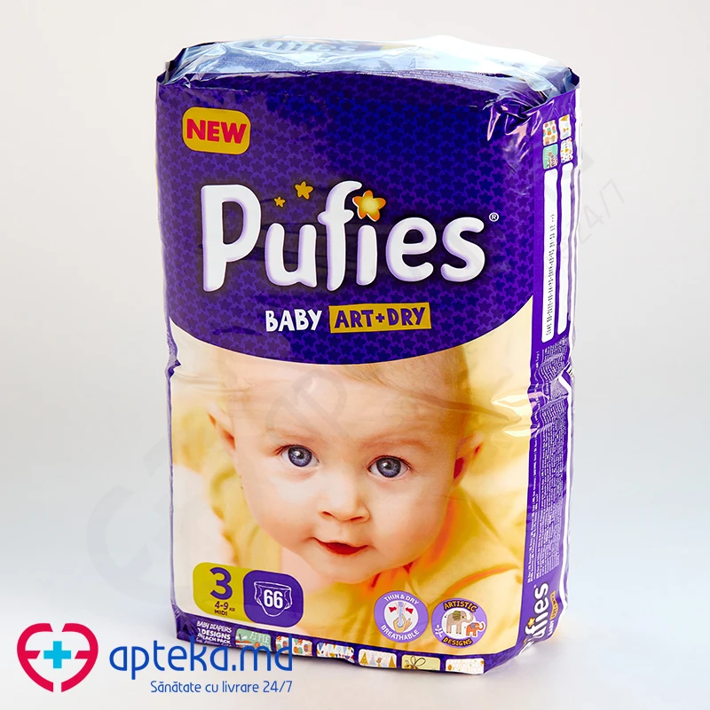Подгузники "PUFIES" BABY ART+ DRY MIDI 4-9 кг (N3) N66 Подгузники "PUFIES" BABY ART+ DRY MIDI 4-9 кг (N3) N66