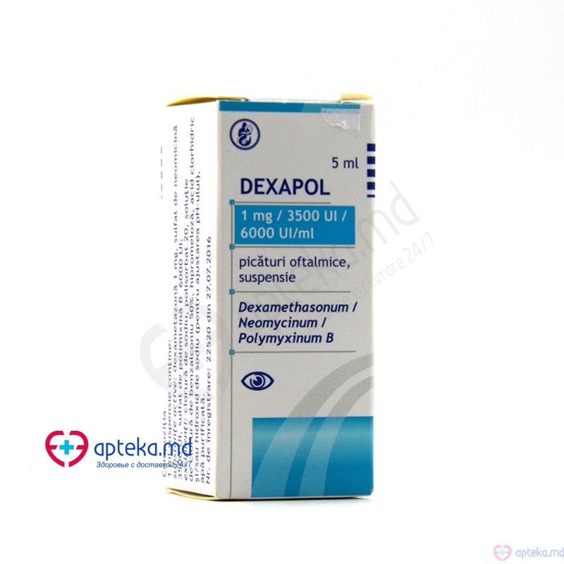 Dexapol pic. oft., susp. 1mg/3500UI/6000UI/ml 5 ml N1