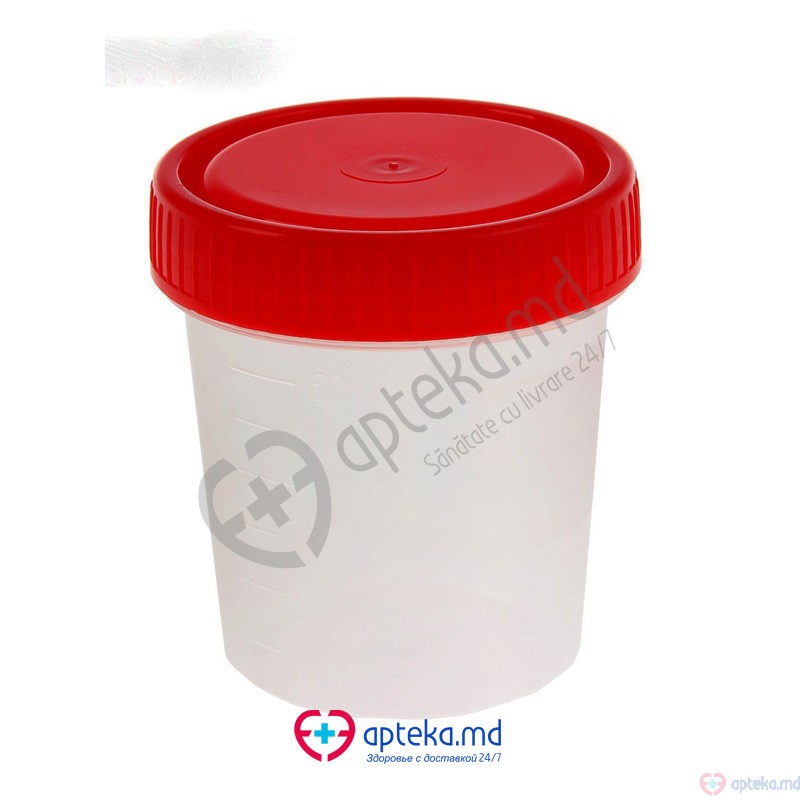 Container p/u urina, ster. cu capac 150 ml