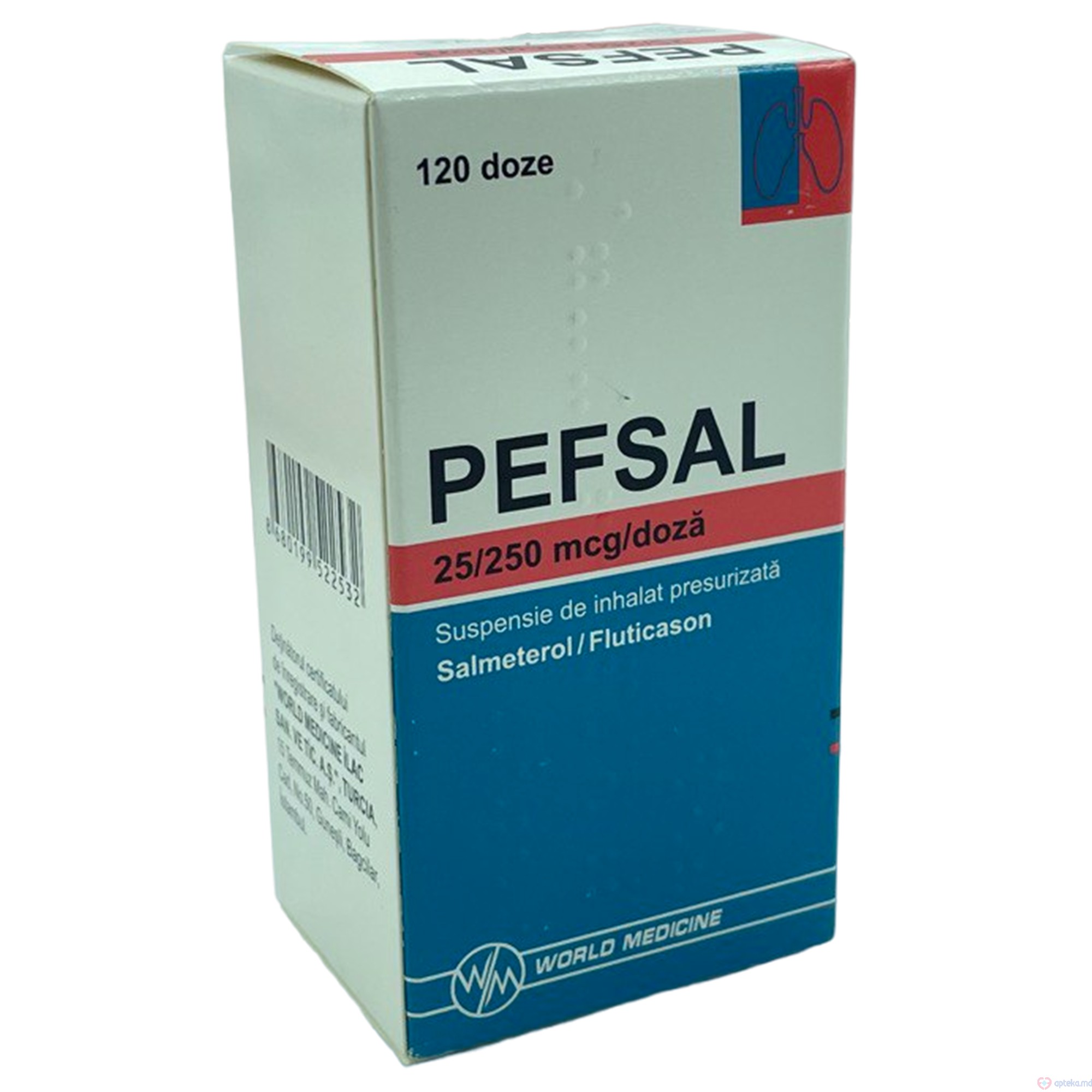 Pefsal susp. de inhalat presuriz. 25 mcg/250 mcg 120 doze N1