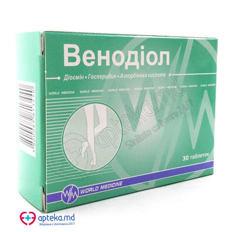 Венодиол, таб 450/50/100мг, N10x3