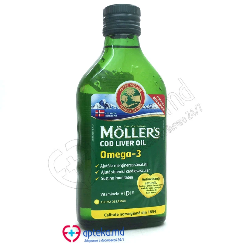 Moller's Cod Omega-3 масло печени трески, аромат лимона, 250 мл Moller's Cod Omega-3 масло печени трески, аромат лимона, 250 мл