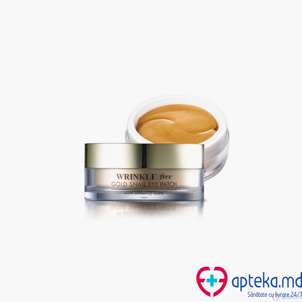 Гидрогелевые патчи для глаз с муцином улитки против морщин GOLD SNAIL EYE PATCH Wrinkle Free, 90 г