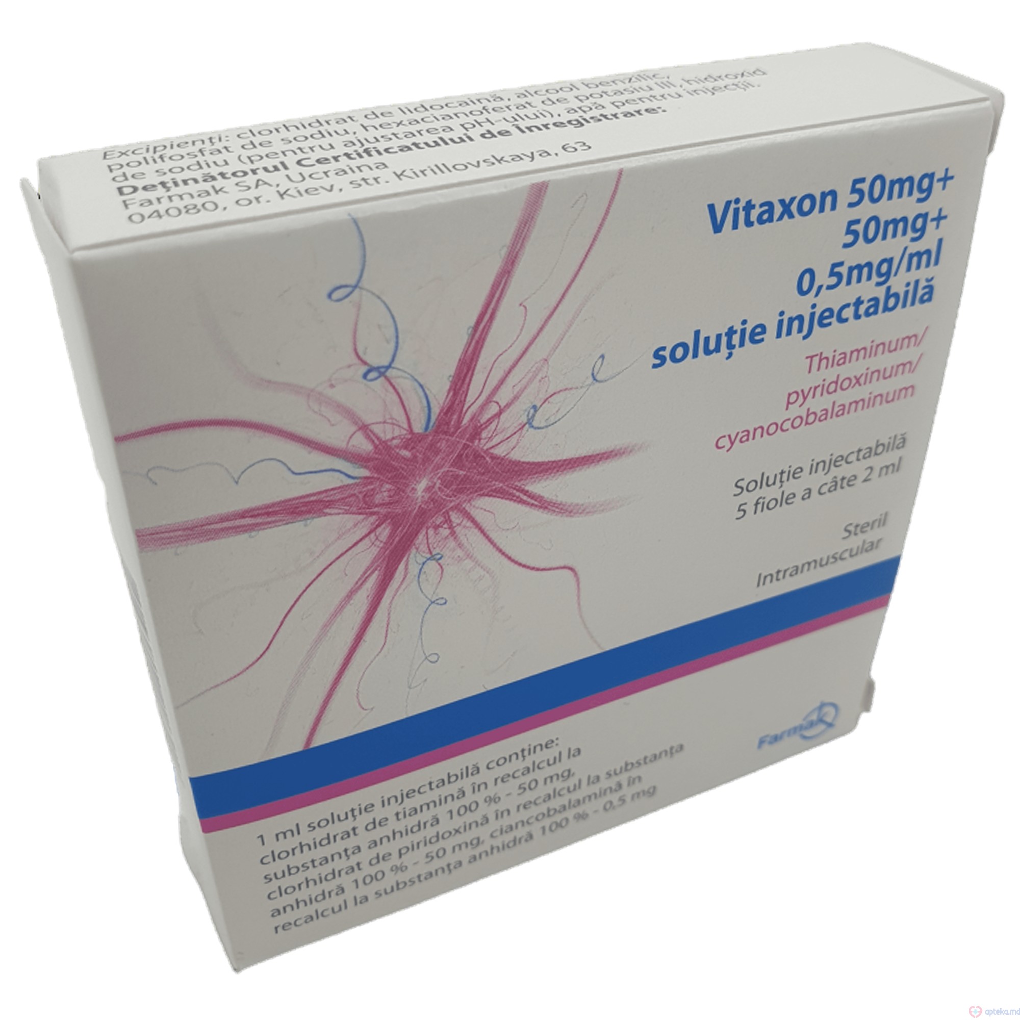 Vitaxon sol. inj. 0,5 mg/50 mg/50 mg/ml 2ml N5