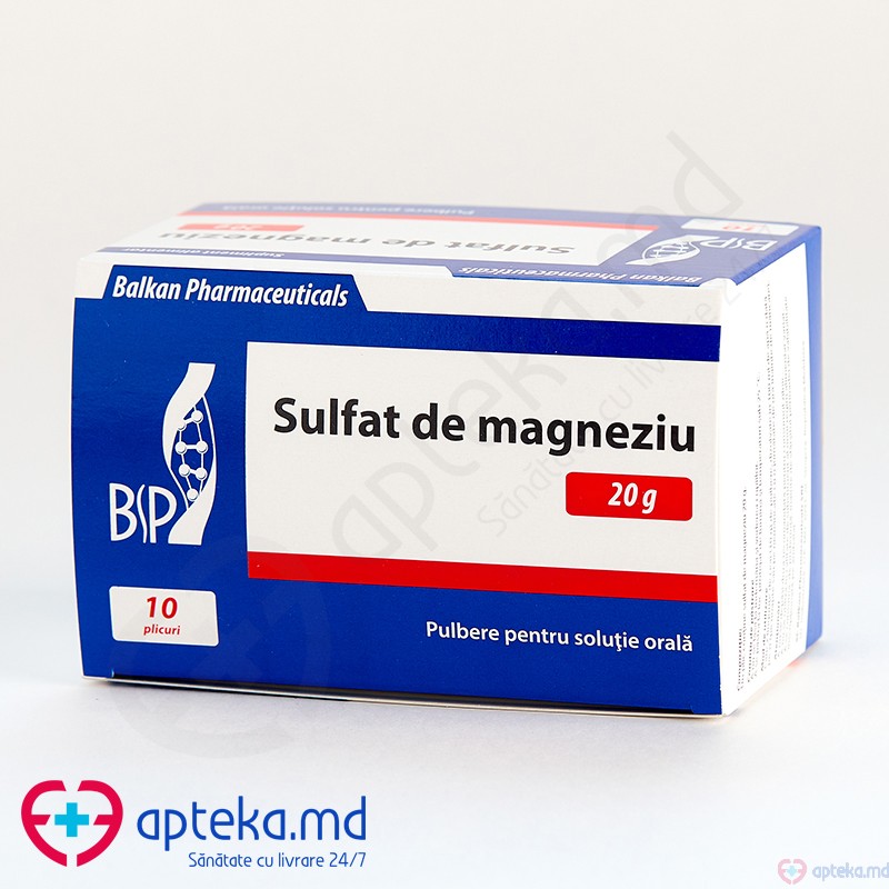 Sulfat de magneziu pulb./sol. orala 20 g N10