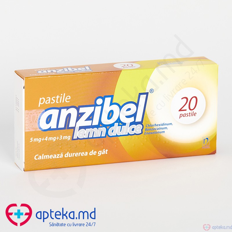 Anzibel lemn dulce pastile 5 mg + 4 mg + 3 mg N10x2