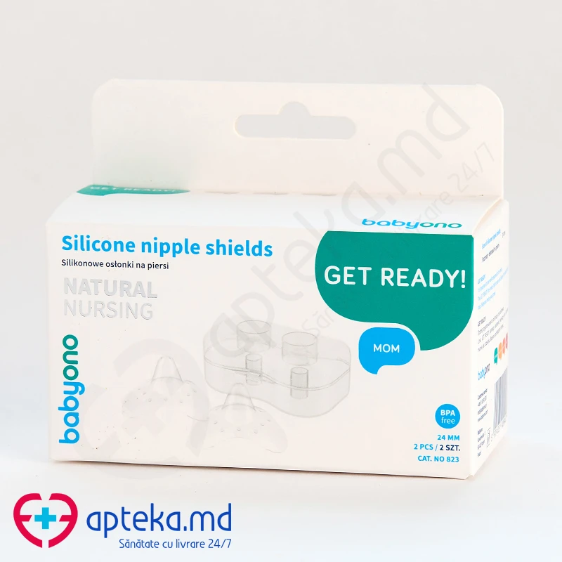 Baby Ono 0823 Aparatori sani din silicon, M, 2 buc. Baby Ono 0823 Aparatori sani din silicon, M, 2 buc.
