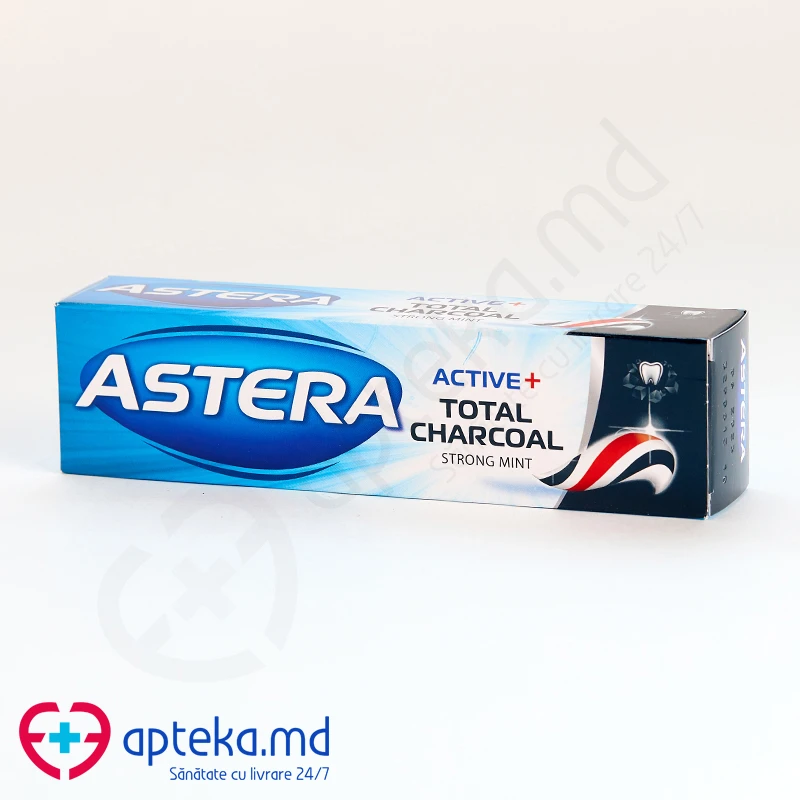 Зубная паста ASTERA Active+ Total Charcoal, 100 мл Зубная паста ASTERA Active+ Total Charcoal, 100 мл