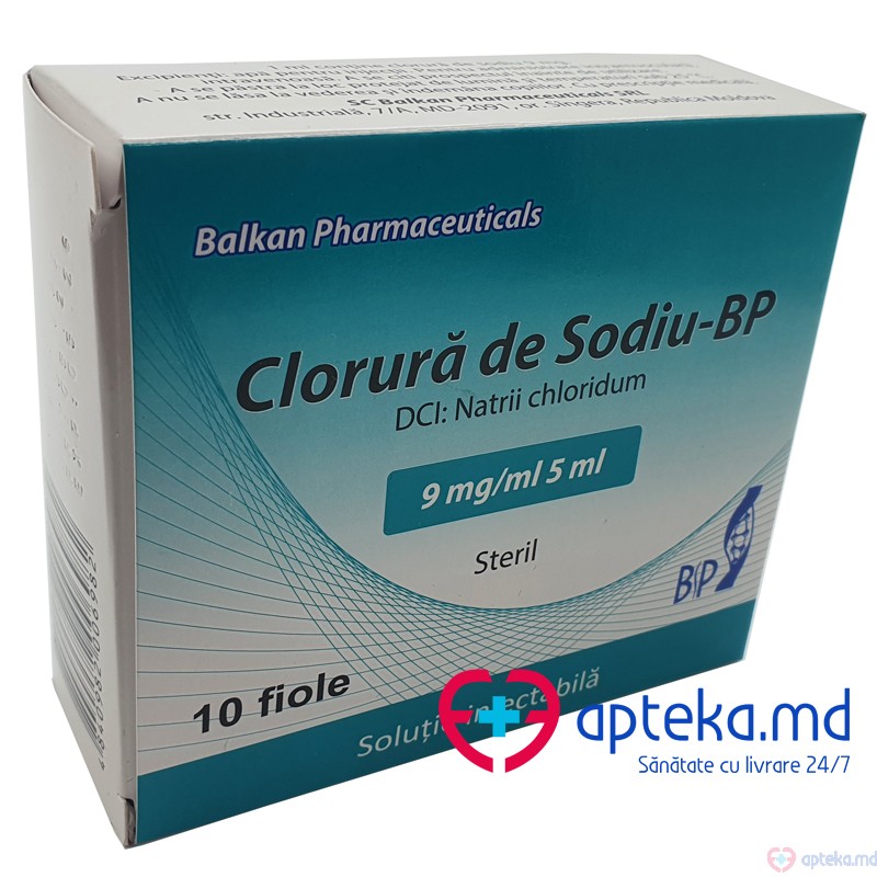 Clorura de sodiu-BP sol. inj. 0,9% 5 ml N5x2