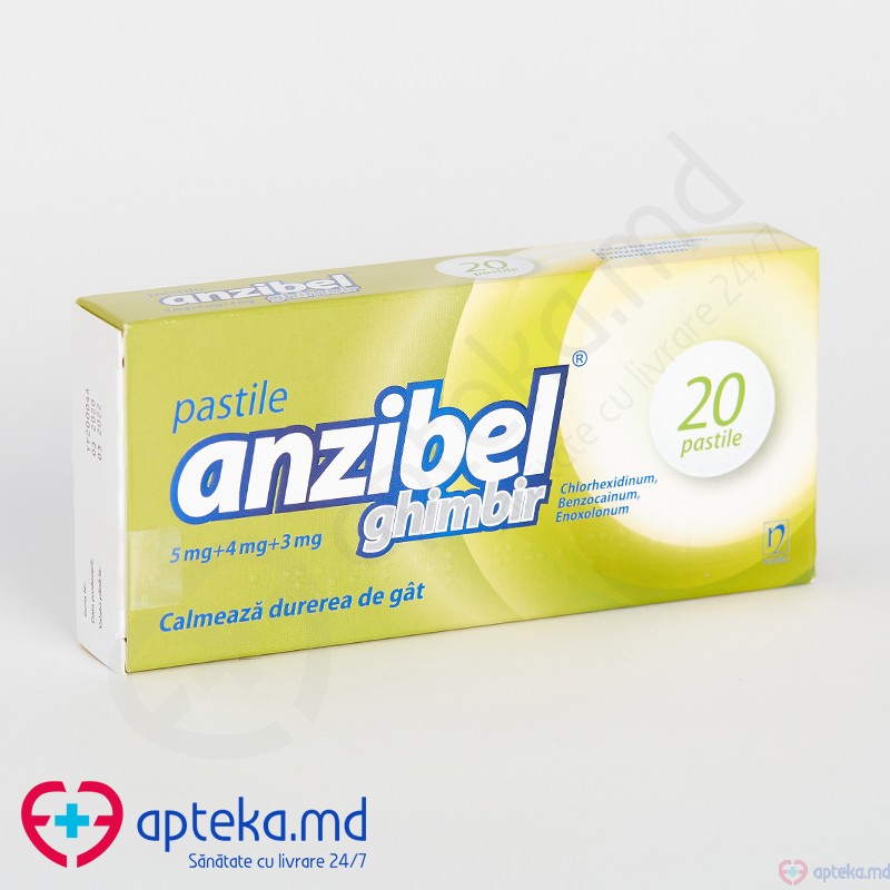 Anzibel ghimbir pastile 5 mg/4 mg/3 mg N10x2