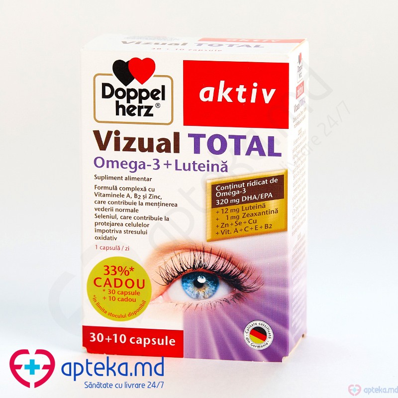 Doppelherz Vizual Total Omega-3+Luteina N30 +10 Cadou