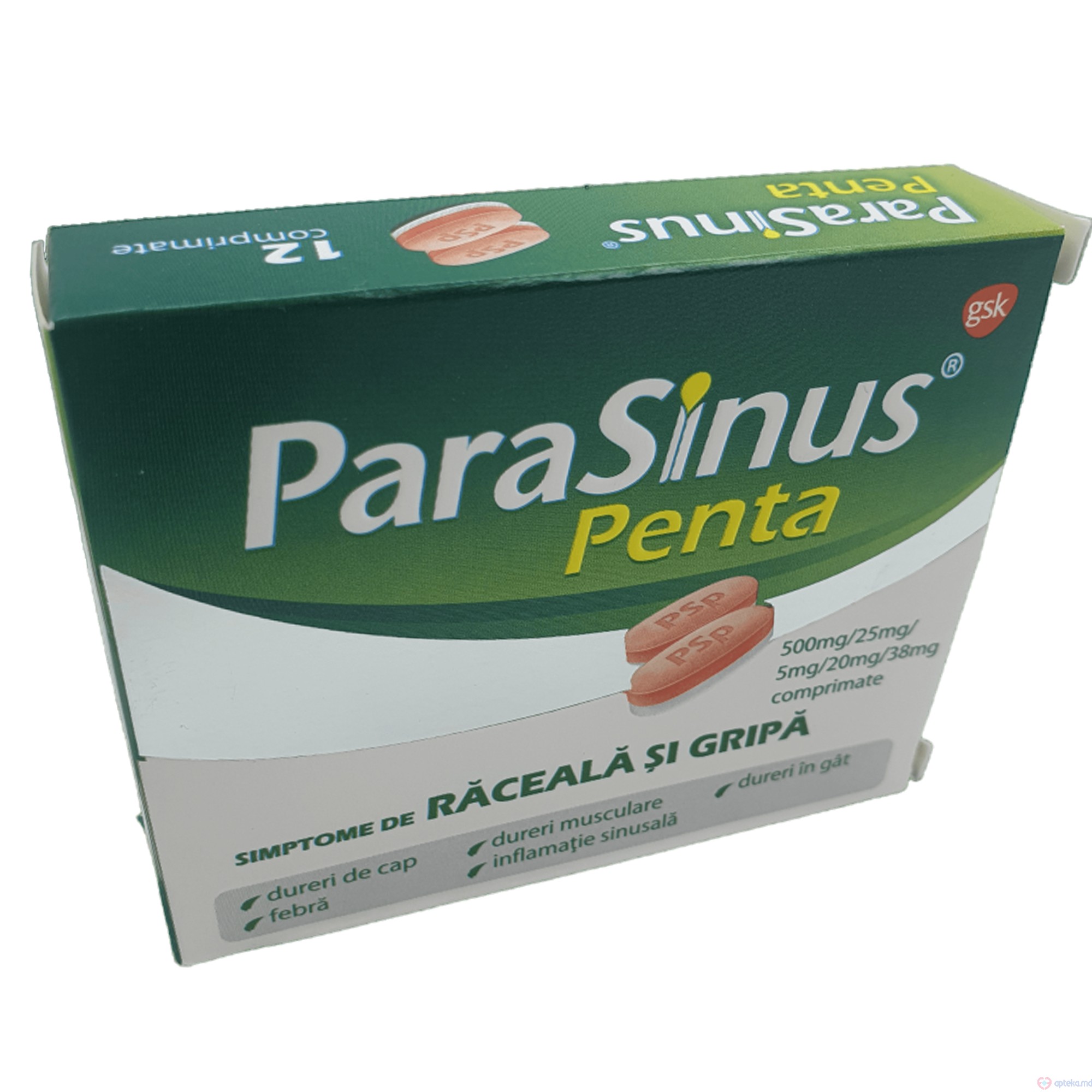 ParaSinus Penta comprimate 500 mg+25 mg+5 mg+20 mg+38 mg N12