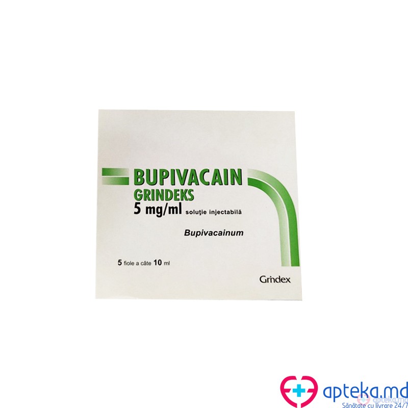 Bupivacain Grindeks solutie injectabila 5 mg/ml 10 ml N5