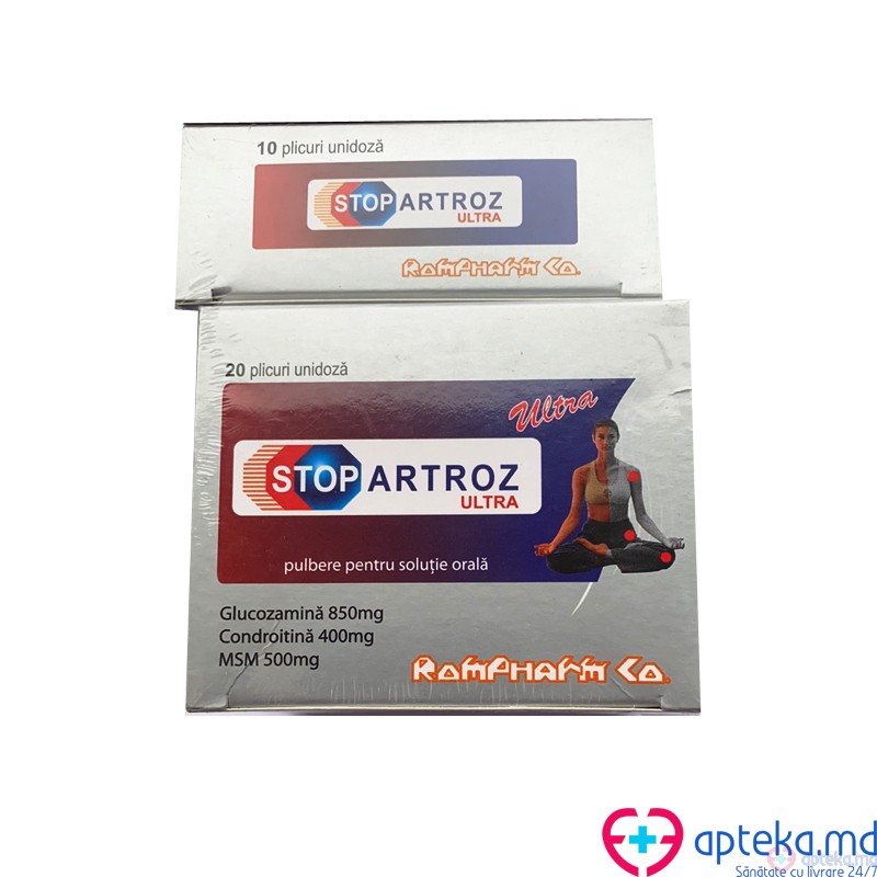 Stopartroz Ultra pulb./sol. orala 850 mg + 400 mg +500 mg N20 + N10