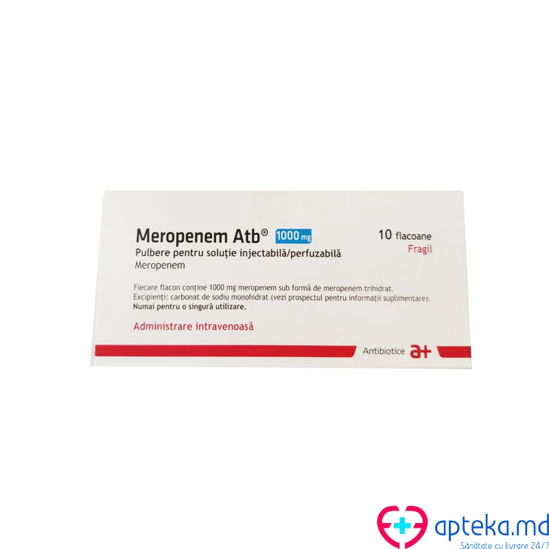 Меропенем Atb пор д/приг рра д/ин/перф 1000 мг N10 Меропенем Atb пор д/приг рра д/ин/перф 1000 мг N10