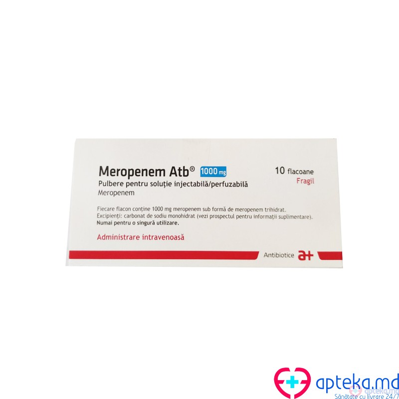 Meropenem Atb pulbere pentru sol. inj./perf. 1000 mg N10