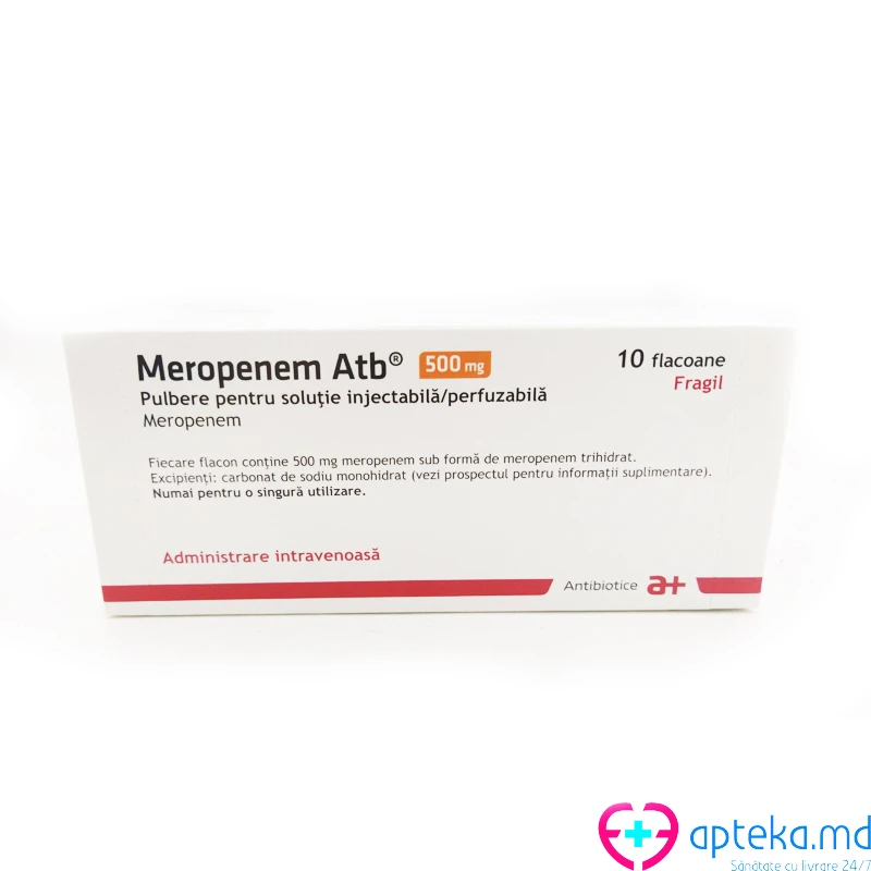 Меропенем Атб, пор д/приг р-ра в/в инфуз 500мг, N10