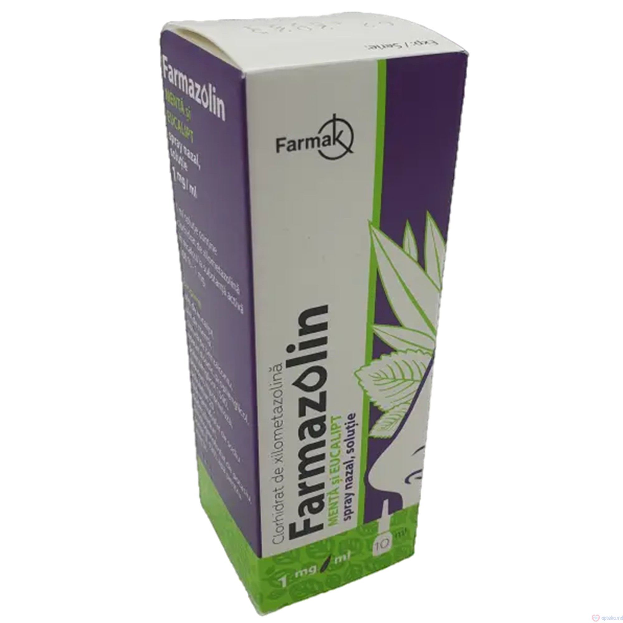 Farmazolin MENTA si EUCALIPT spray nazal, solutie 1 mg/ml 10ml N1