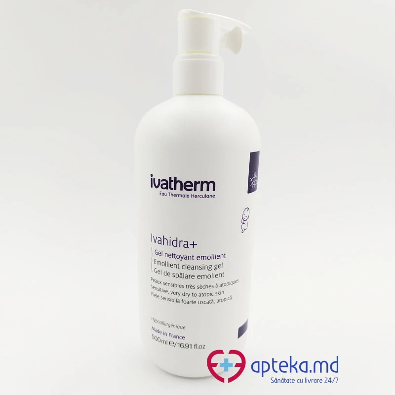 Гель Ivatherm Ivahidra+ очищающий для чувствительной атопической кожи 500 мл
