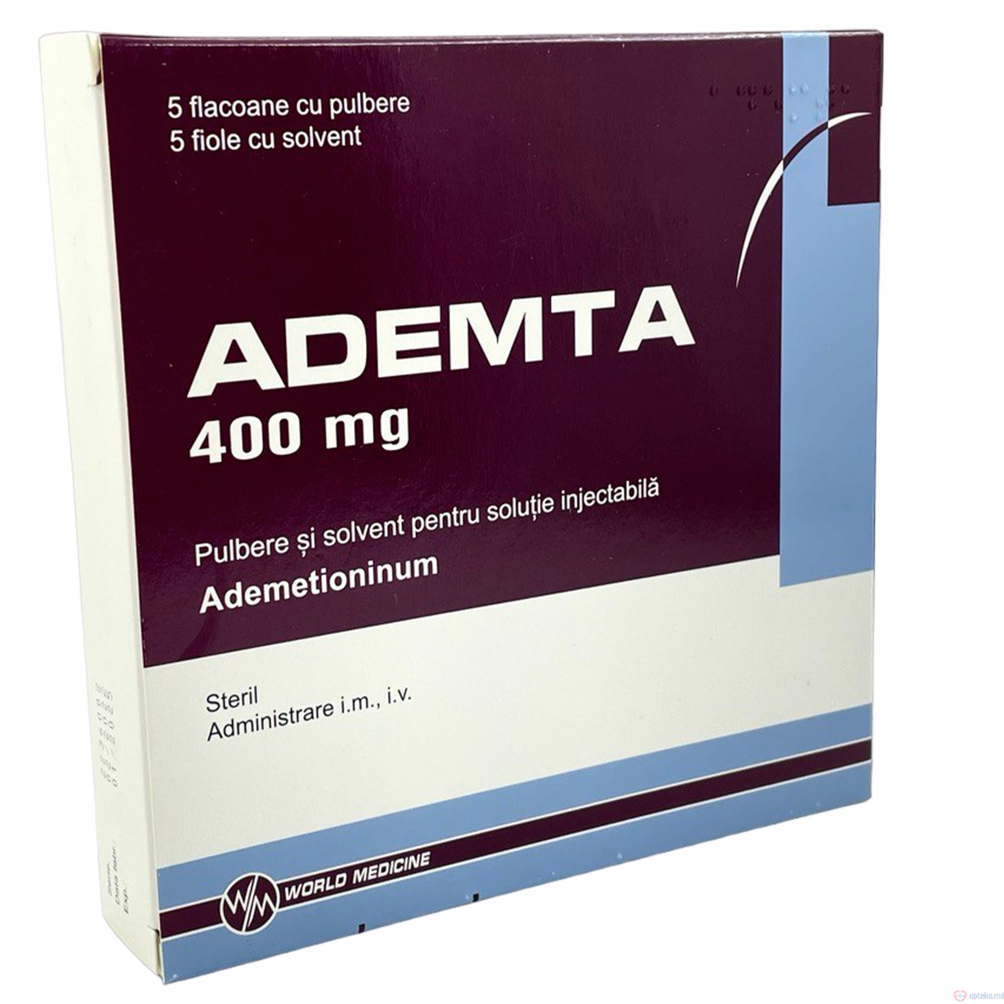 Ademta pulbere si solvent pentru solutie injectabila 400 mg 5ml N5 + 5