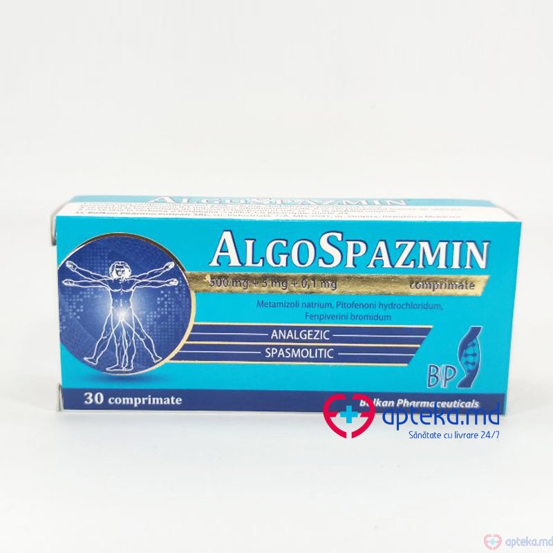 Algospazmin comprimate 500 mg/5 mg/0,1 mg N10x3