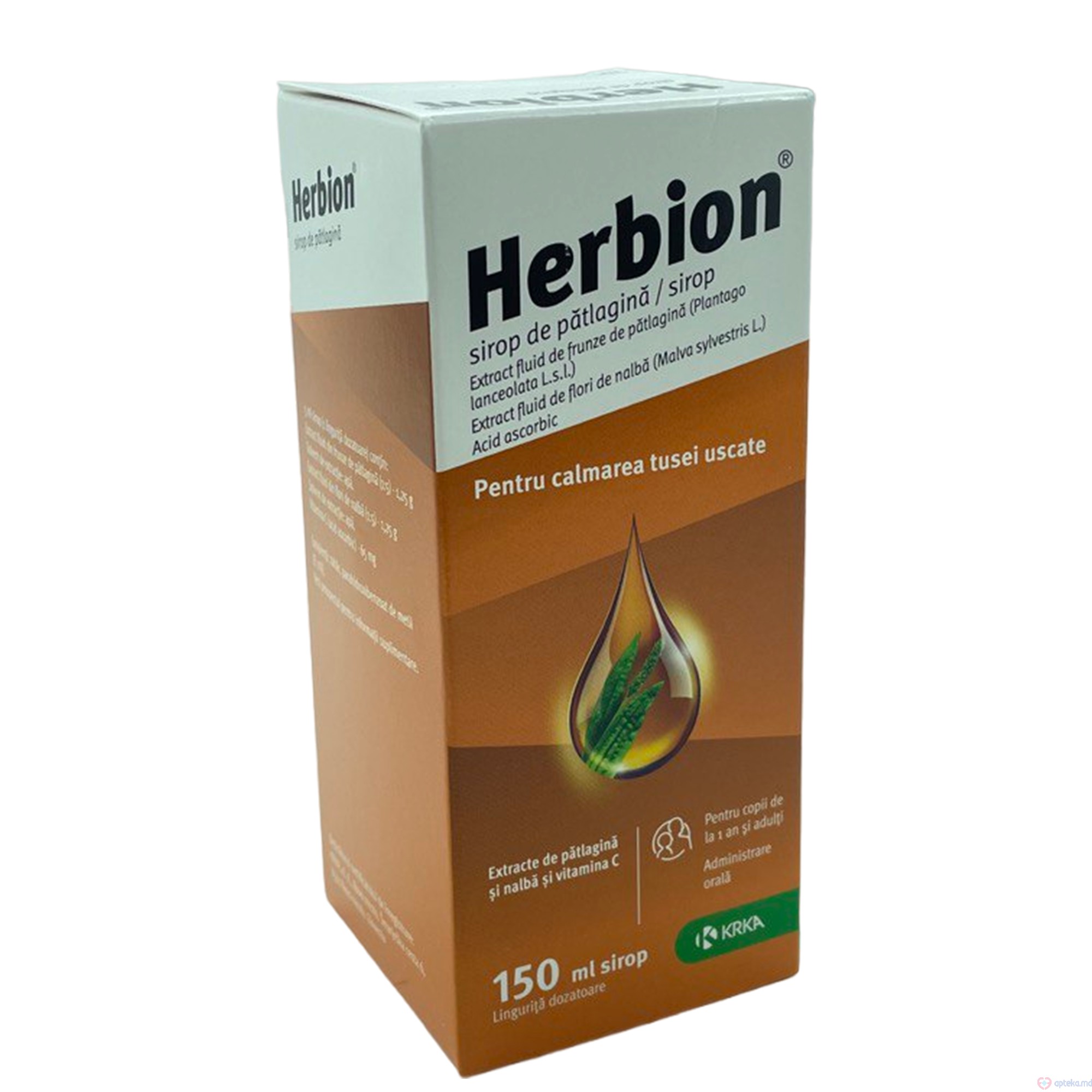 Herbion sirop de patlagina sirop 1250 mg + 1250 mg + 65 mg/5 ml 150 ml N1