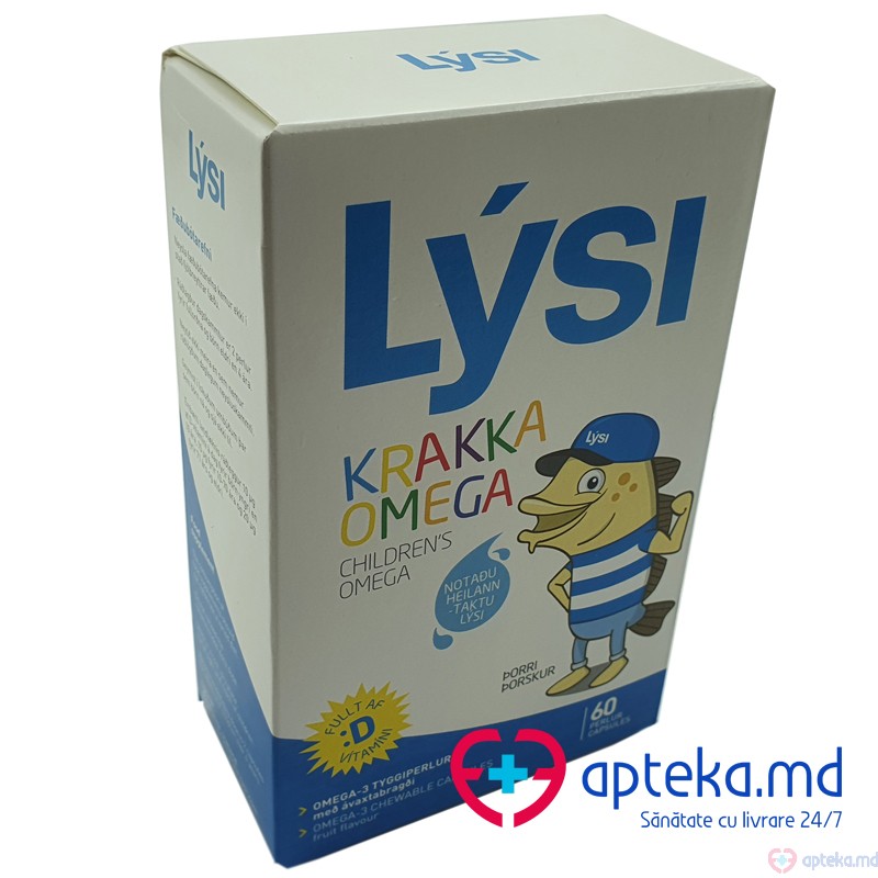 Omega-3 LYSI + Vit.D pentru copii LYSI caps. N20x3