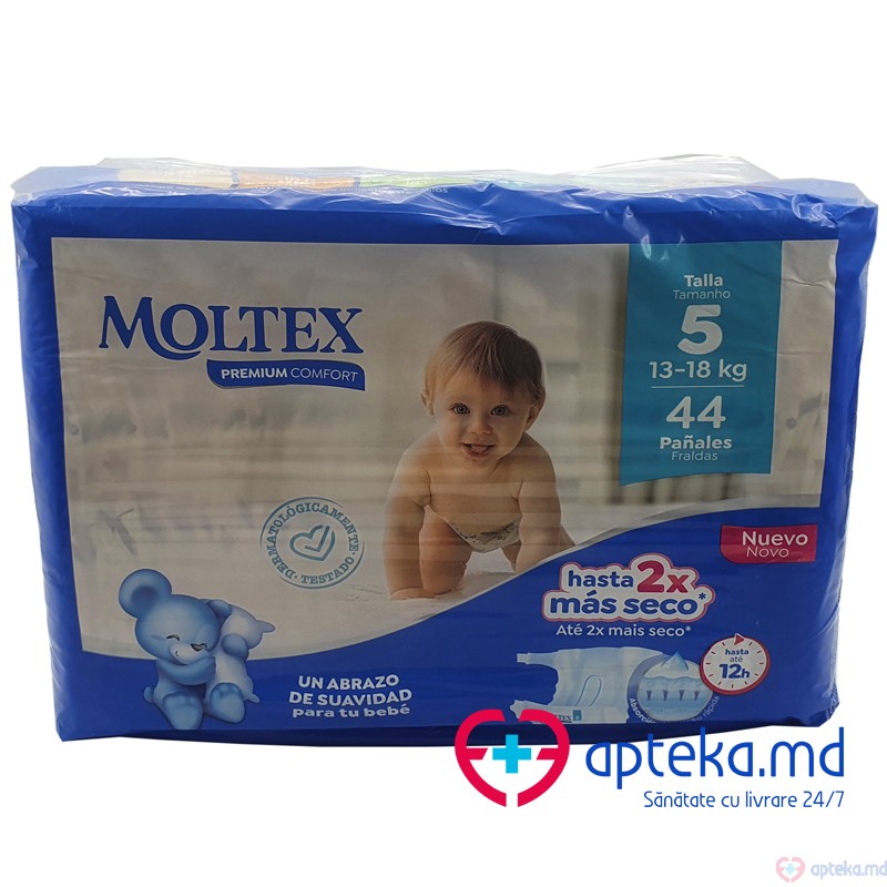 Scutece p/u copii Moltex (5) Premium Comfort Junior 13-18kg N44