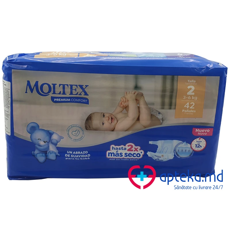 Подгузники детские Moltex (1,2) Premium Comfort Mini размер 2, 3-6 кг, N42 Подгузники детские Moltex (1,2) Premium Comfort Mini размер 2, 3-6 кг, N42