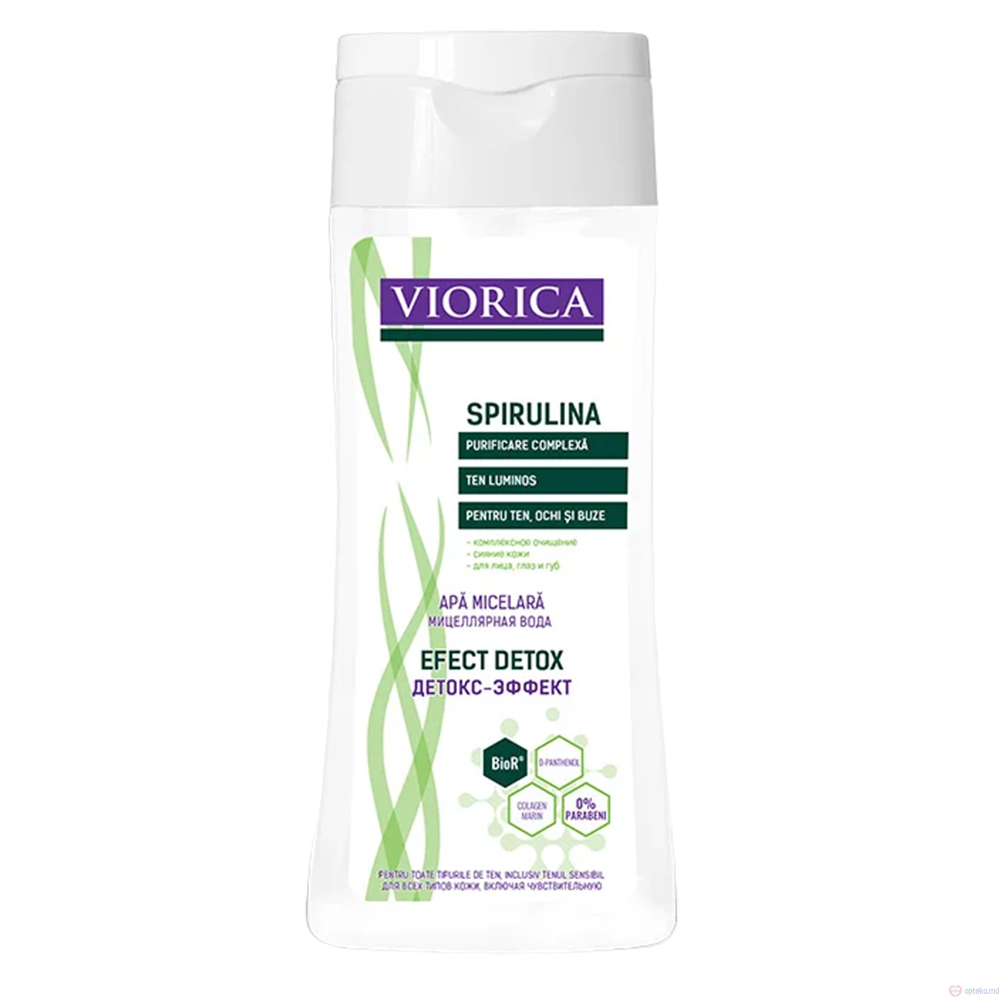 Apa micelara efect detox Viorica Spirulina 200ml