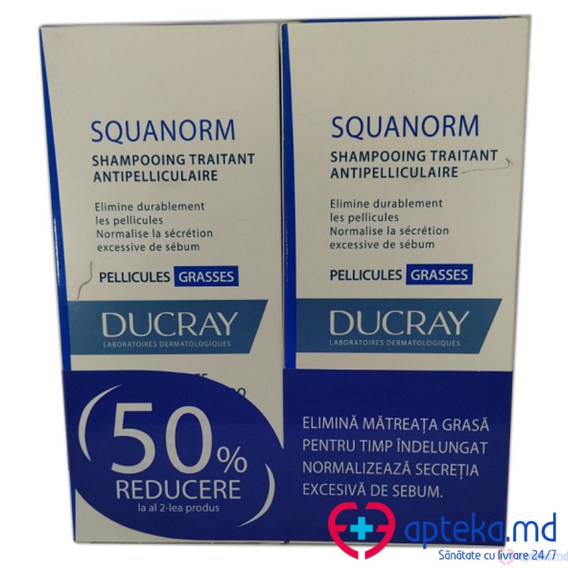 Ducray Sampon Squanorm matreata grasa 200ml 1+1