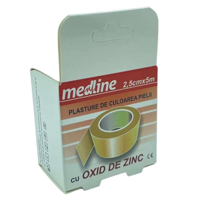Emplastru adeziv 2.5cmx5m cu oxid de zinc Medline