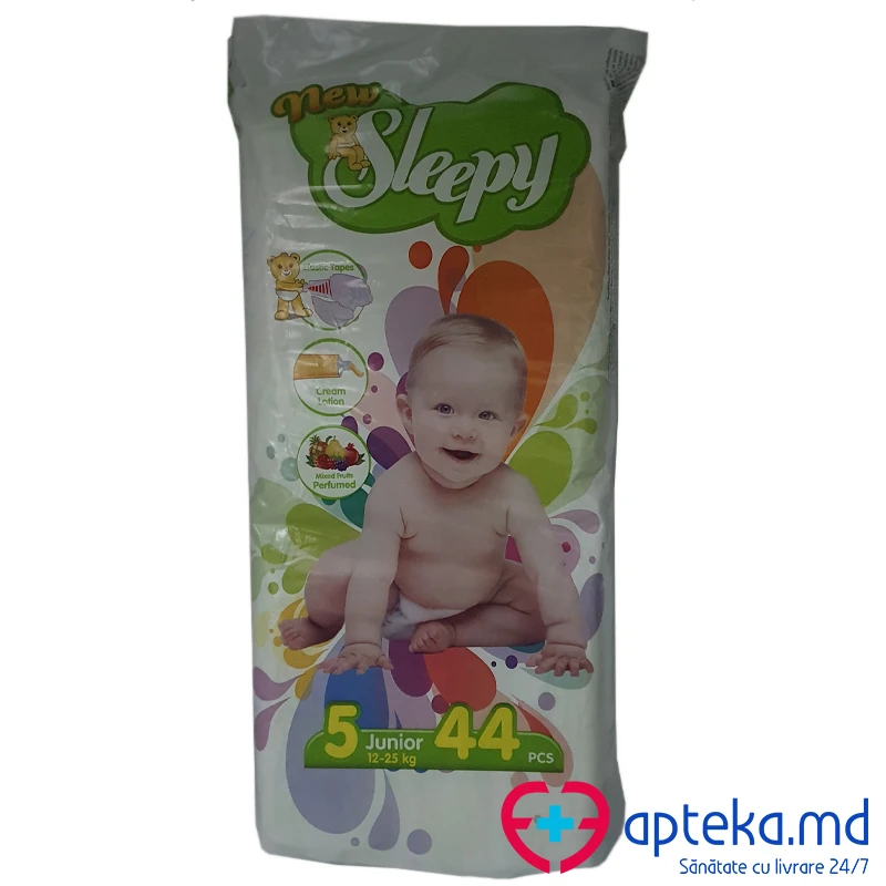 Подгузники New Sleepy 5 Junior размер 5, 12-25 кг, N44 Подгузники New Sleepy 5 Junior размер 5, 12-25 кг, N44