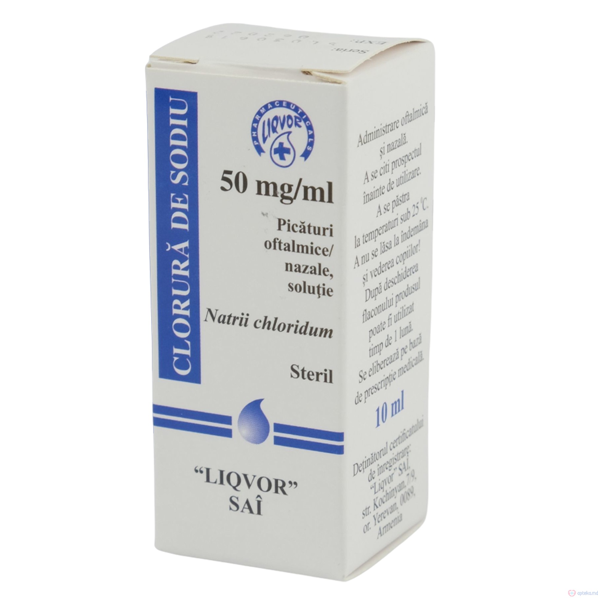 Clorura de sodiu pic. nazale/oftalmice, sol. 50 mg/ml 10 ml N1