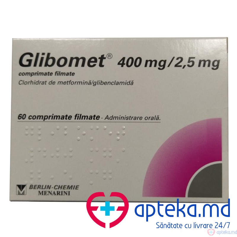 Glibomet comp. film. 400 mg + 2,5 mg N20x3