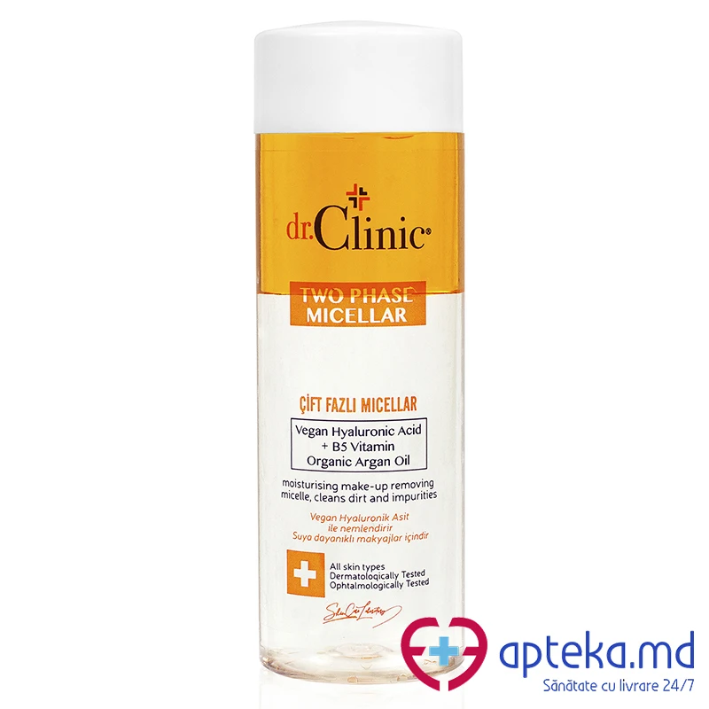 DR.CLINIC Apa micelara bifazica pentru demachierea tenului 150 ml DR.CLINIC Apa micelara bifazica pentru demachierea tenului 150 ml
