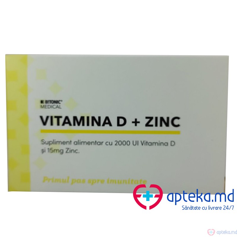 Bitonic Vitamina D3 2000 UI + Zinc 15mg caps. 15x2