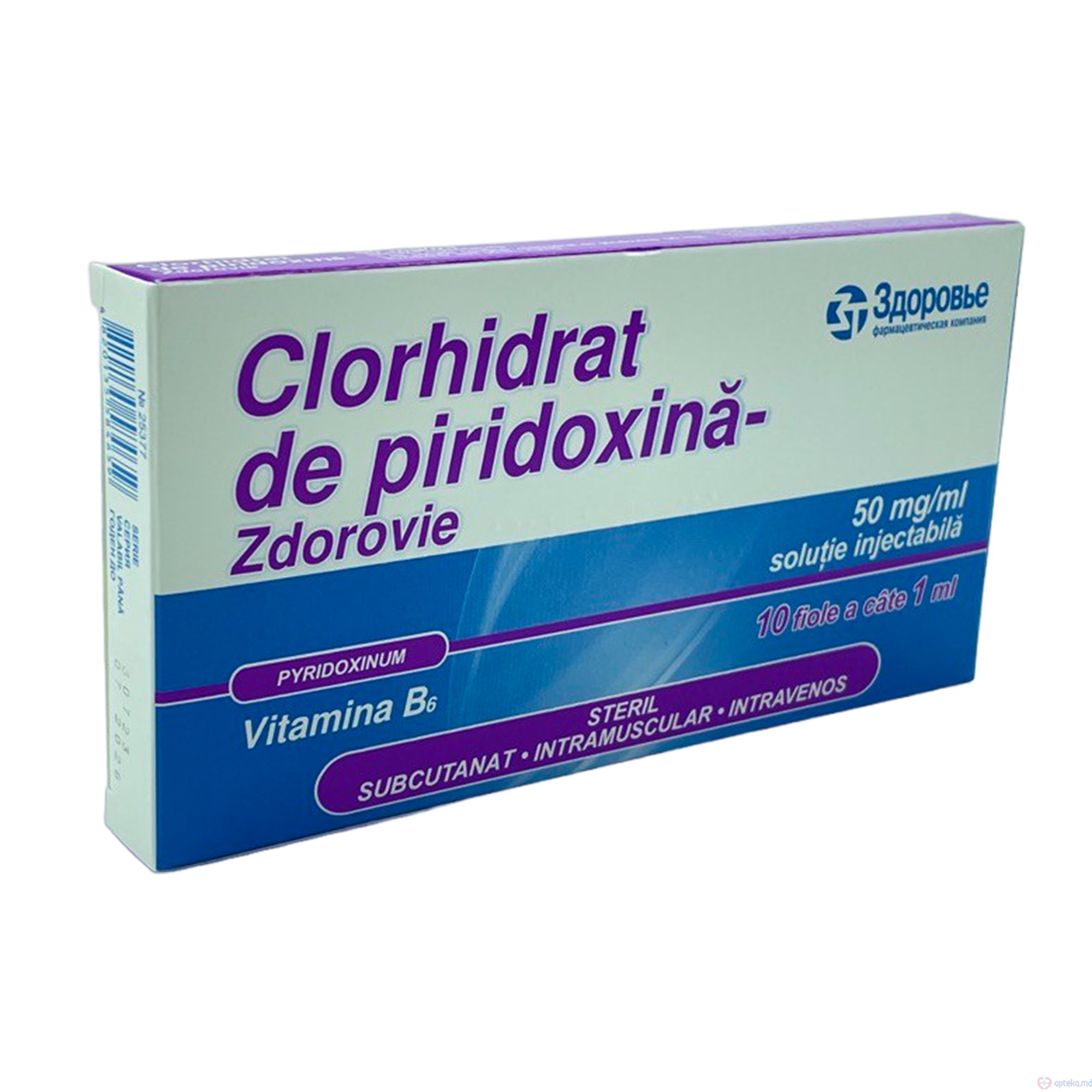 Clorhidrat de piridoxina-Zdorovie sol. inj. 50 mg/ml 1 ml N10