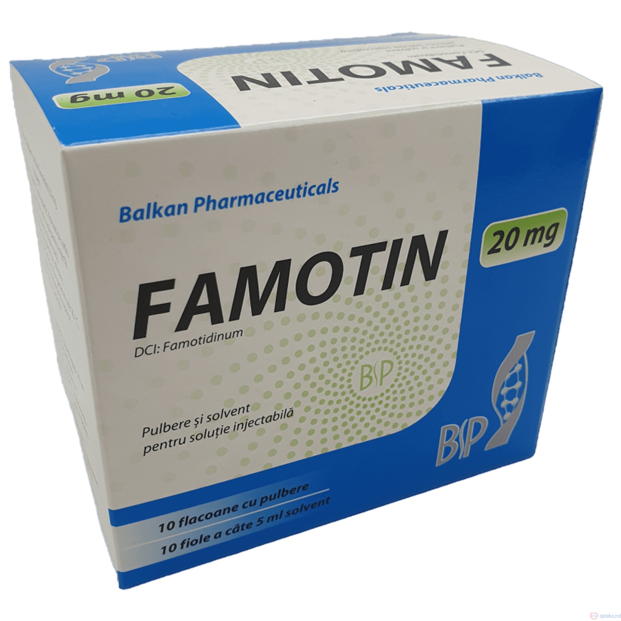 Famotin pulb. 20 mg N10 + solv./sol. inj. 5 ml N10