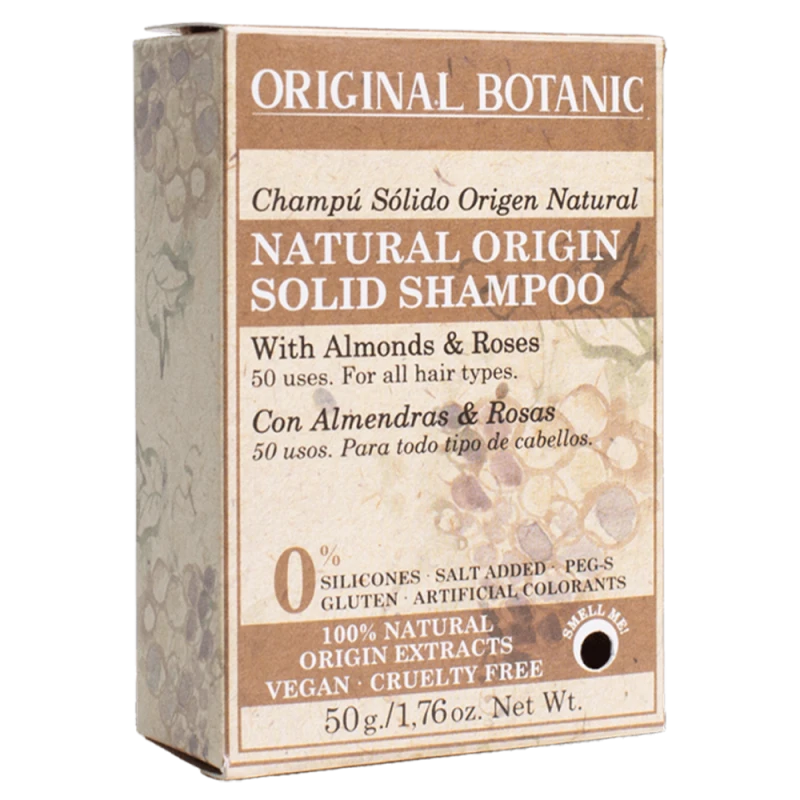 Original Botanic Шампунь для волос твердый натуральный Миндаль и Роза 50г