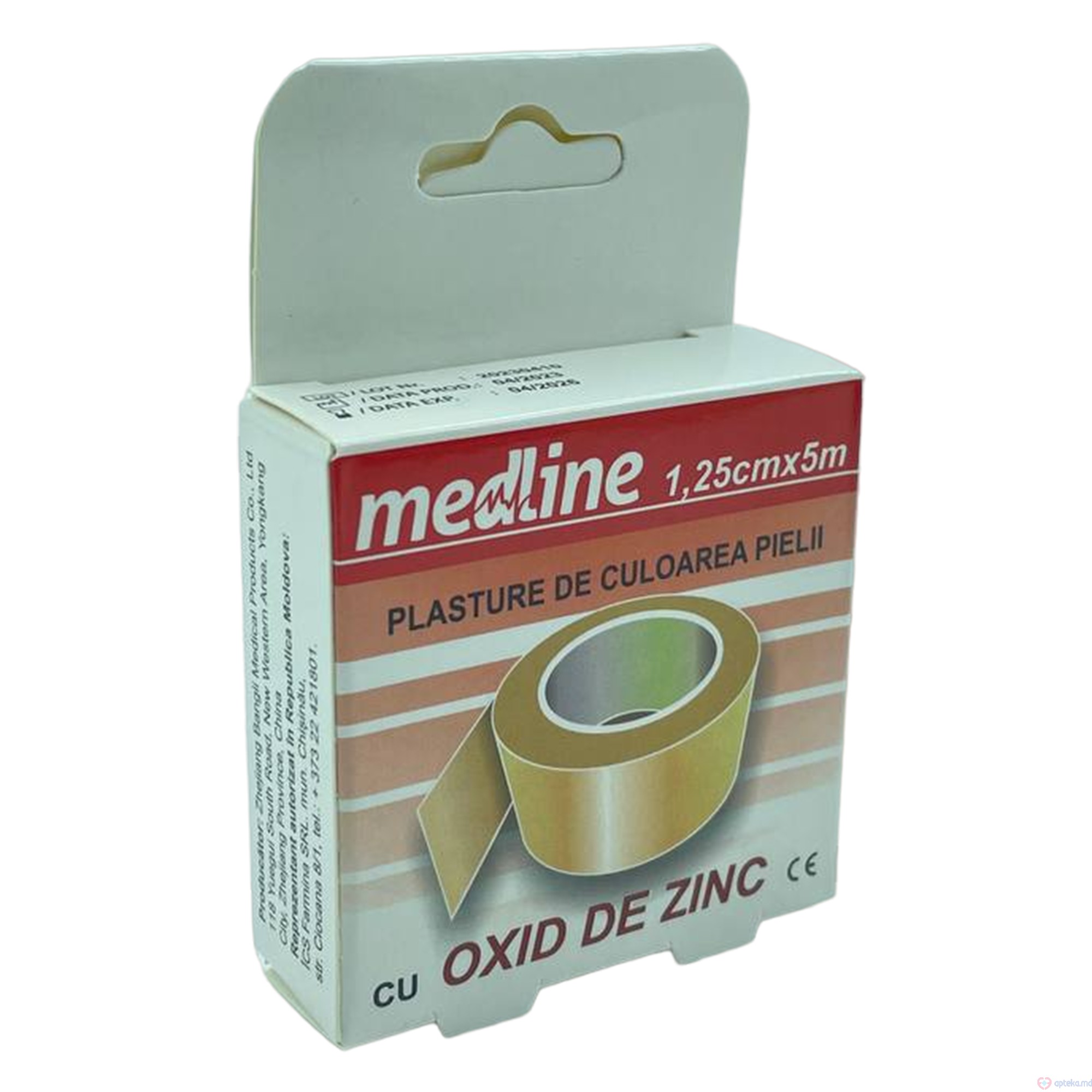 Emplastru adeziv 1.25cmx5m cu oxid de zinc Medline