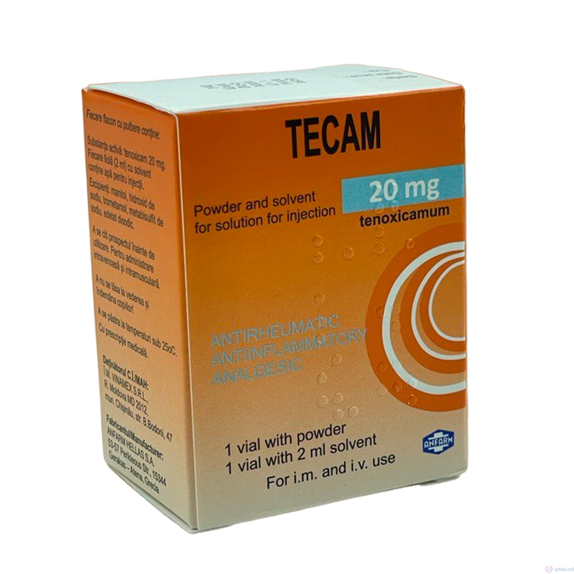 Tecam pulb+solv/sol inj 20 mg/2 ml N1+1