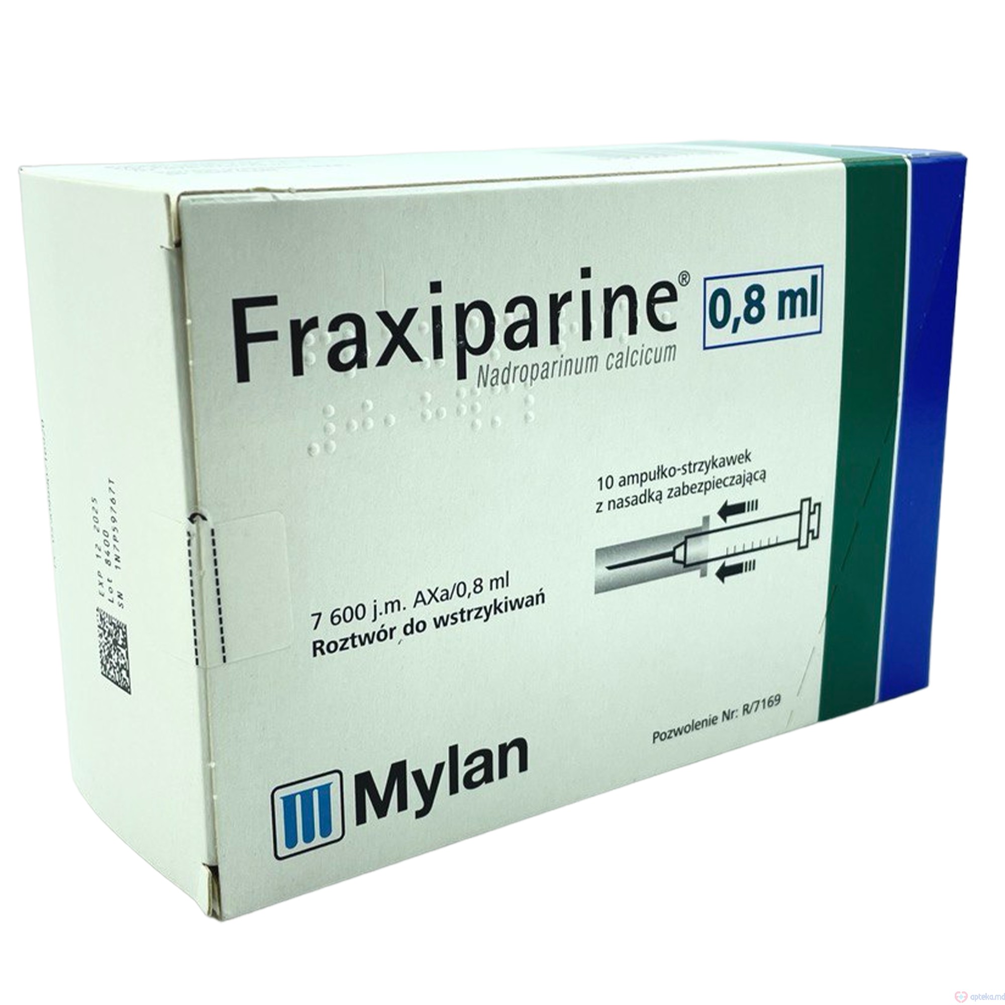 Fraxiparine sol. inj. ser. preump. 7600 UI Axa/0,8 ml N2x5