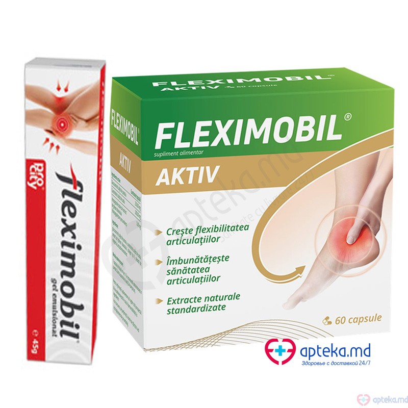 Fleximobil Activ caps. N60 + Fleximobil gel 45g