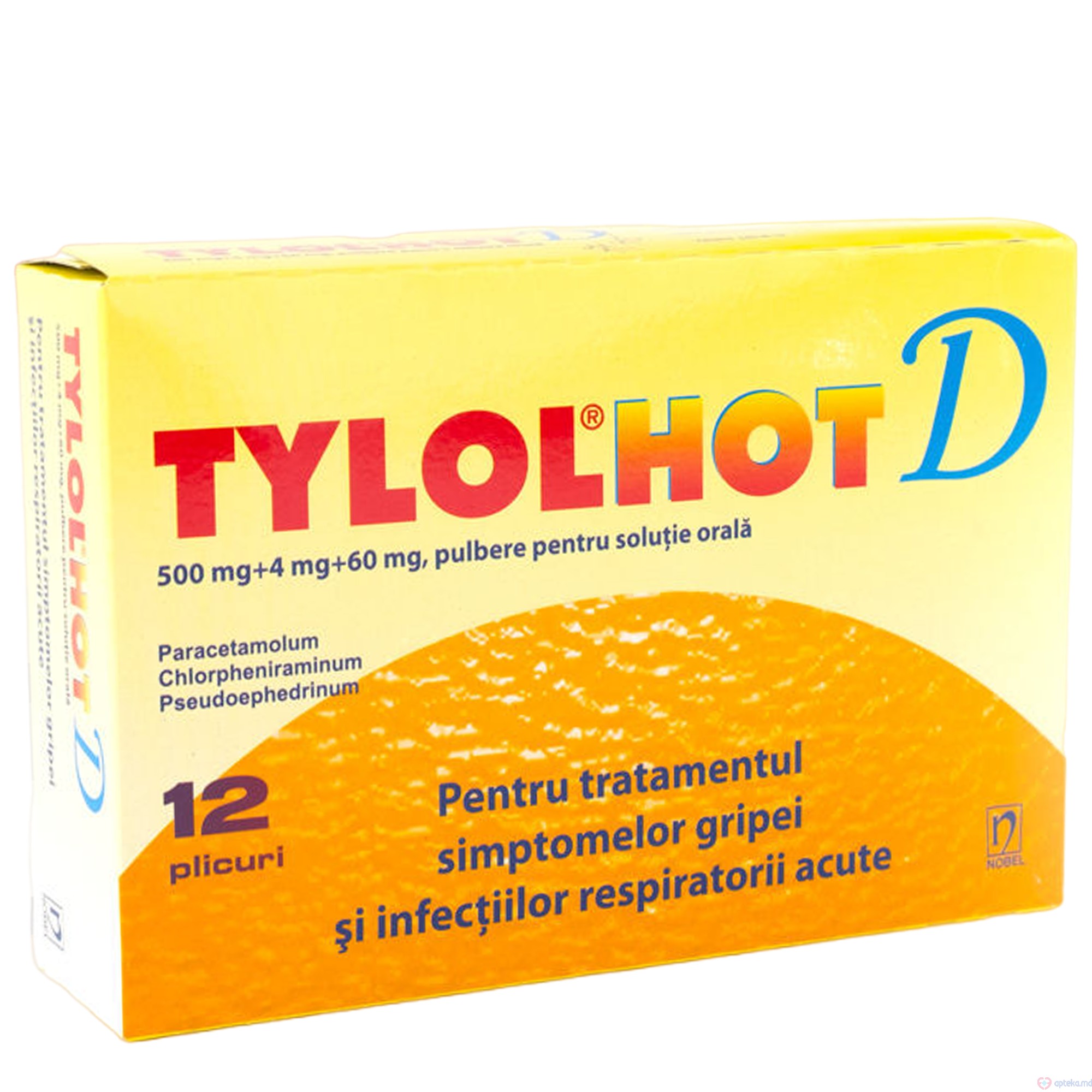 Tylol Hot D pulb./sol. orala 500 mg + 4 mg + 60 mg N2x6