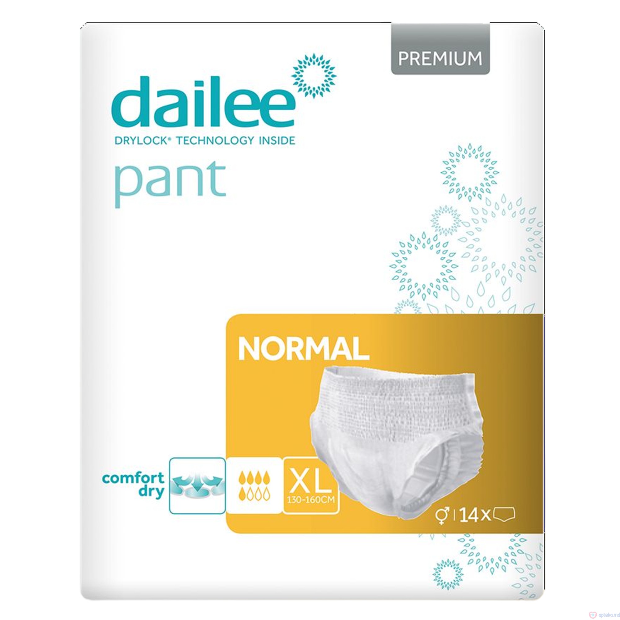 Подгузники-трусы для взрослых Dailee Pant Premium Normal размер XL, 5 капель, N14