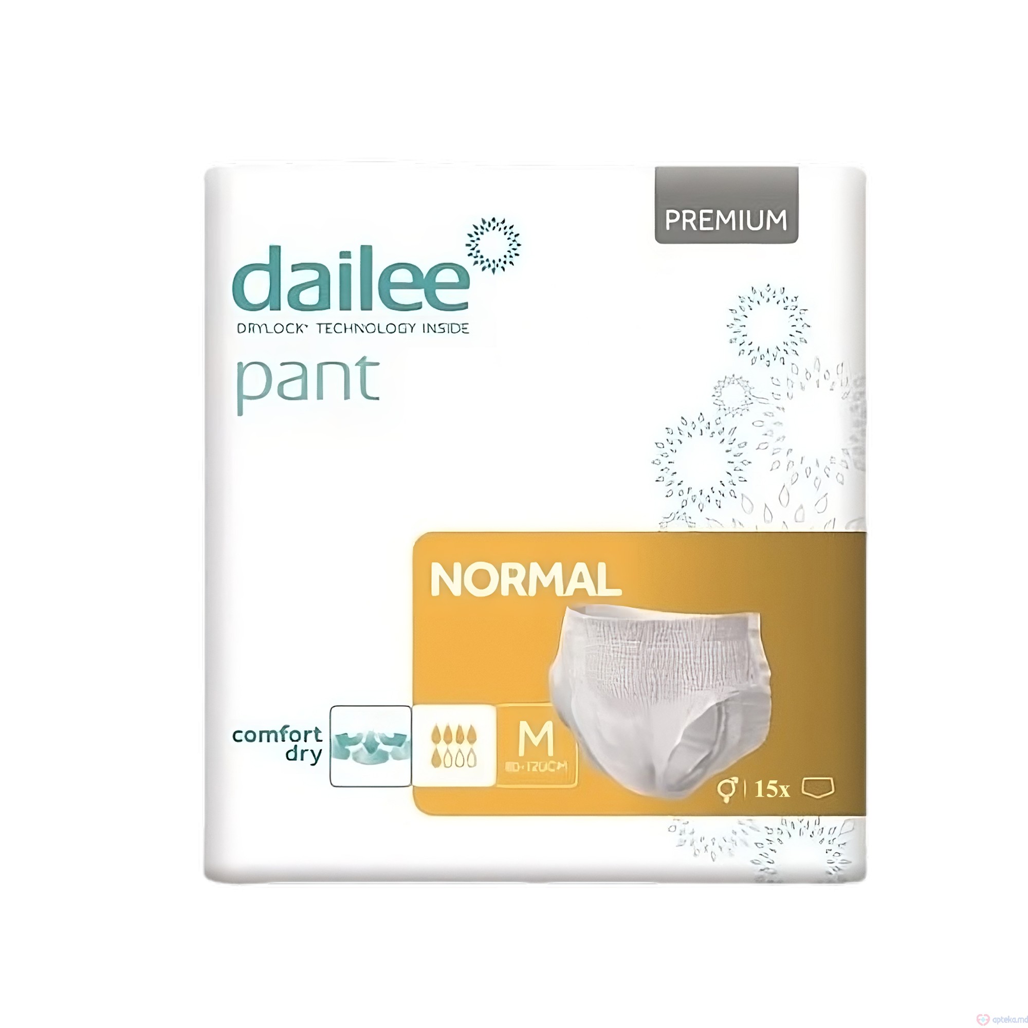 Подгузники-трусы для взрослых Dailee Pant Premium Normal размер M, 5 капель, N15