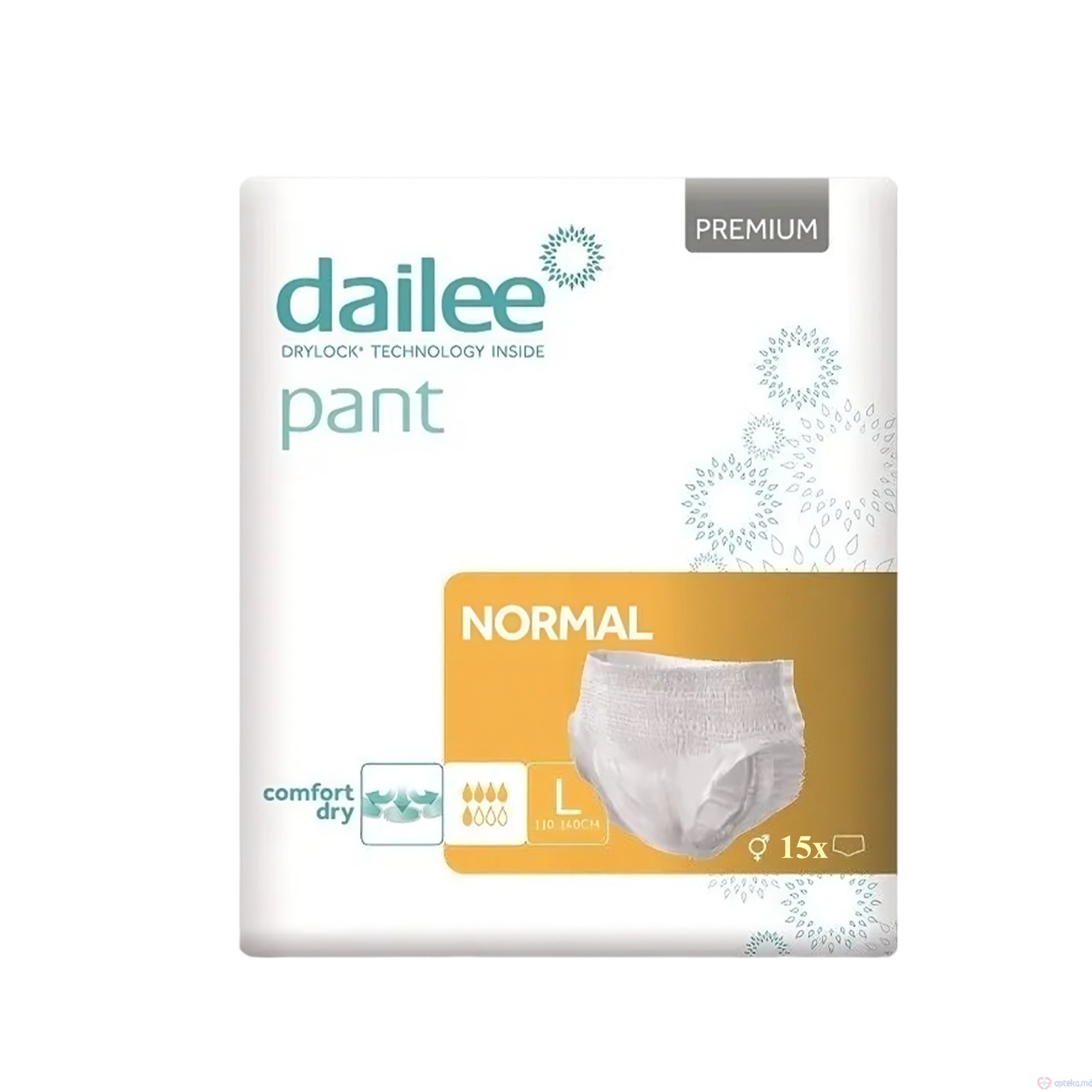 Подгузники-трусы для взрослых Dailee Pant Premium Normal размер L, 5 капель, N15