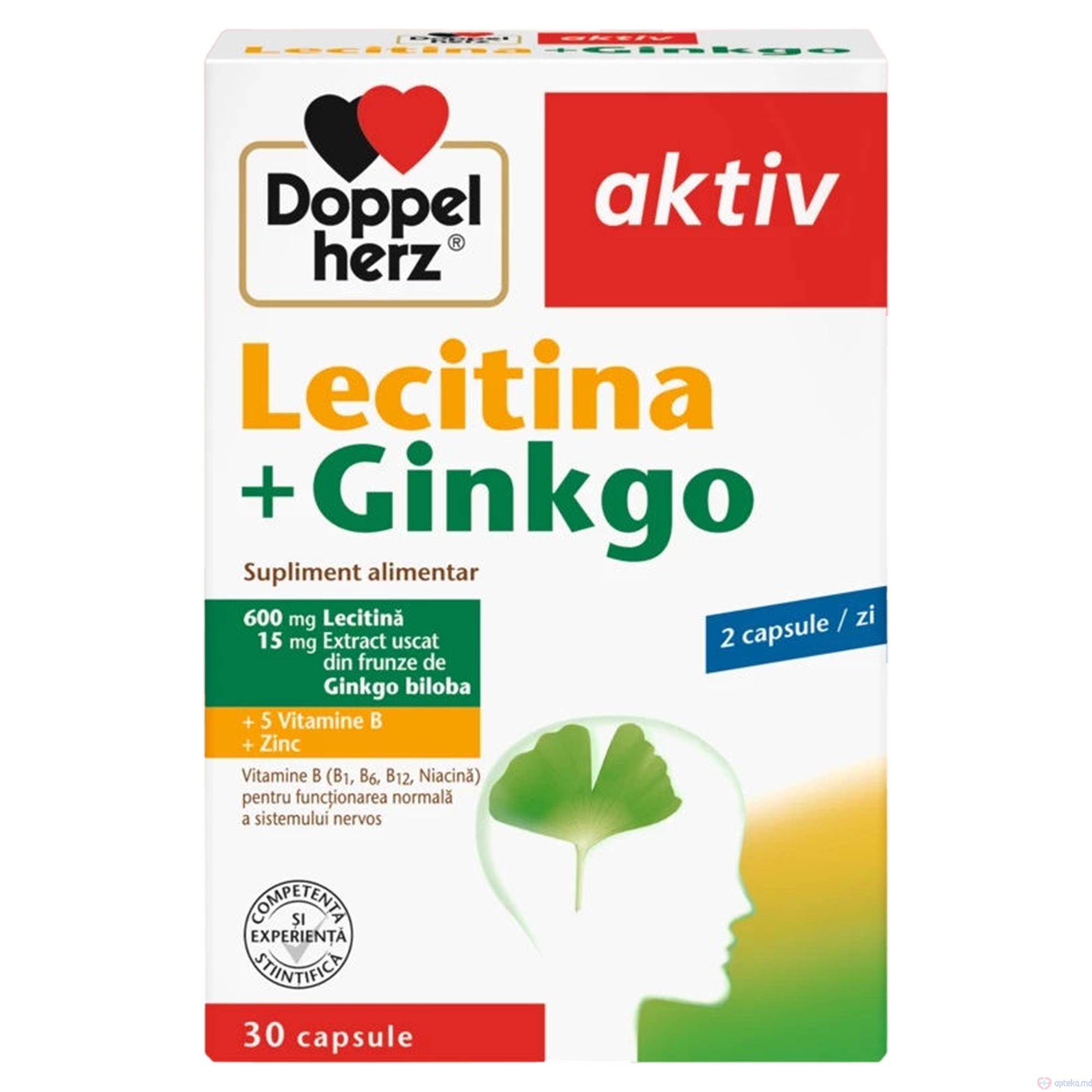 Doppelherz Lecitina +Gingko 600mg +15mg caps N30 caps